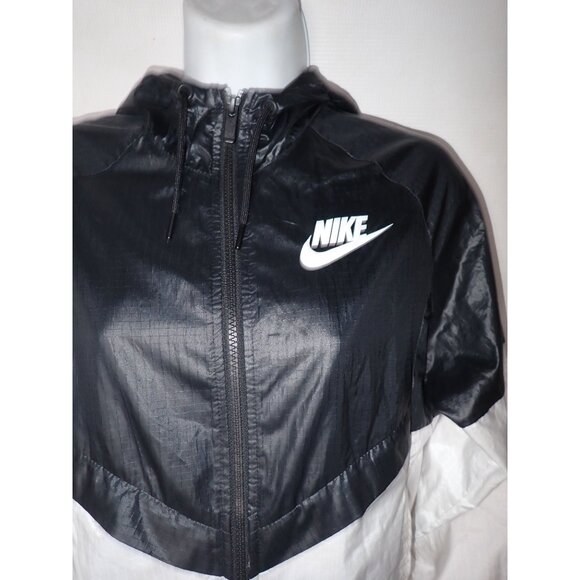 Nike Womens Windrunner Track Jacket Black/White 804947-010 XS Vented Athletic‎ - Picture 2 of 8